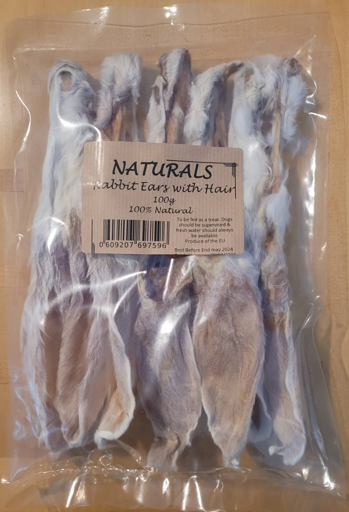 Natural Rabbit Ears With Hair