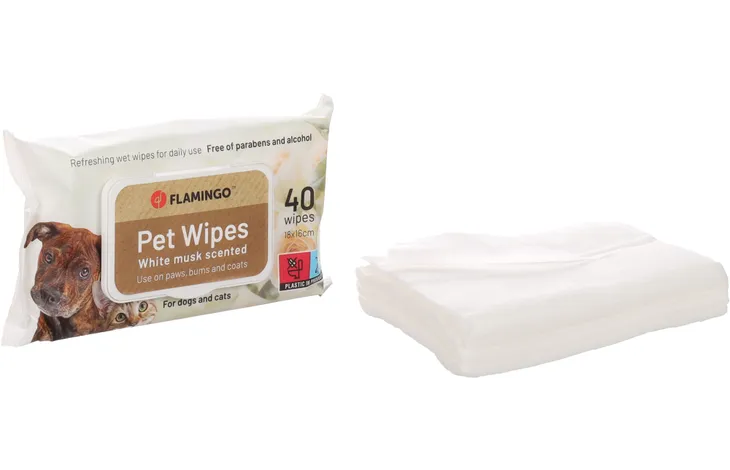 Flamingo Pet Wipes White Musk Scented