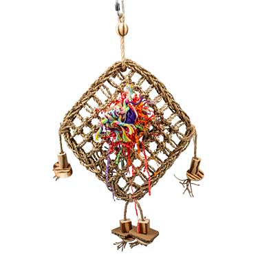 Seagrass climbing net with blocks 46x28x14cm Multicolour