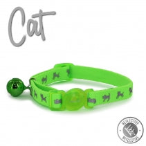 Hi Vis Safety Cat Collar Green
