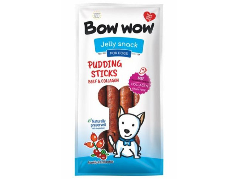 Bow Wow Pudding Sticks Beef 170g 6Pc