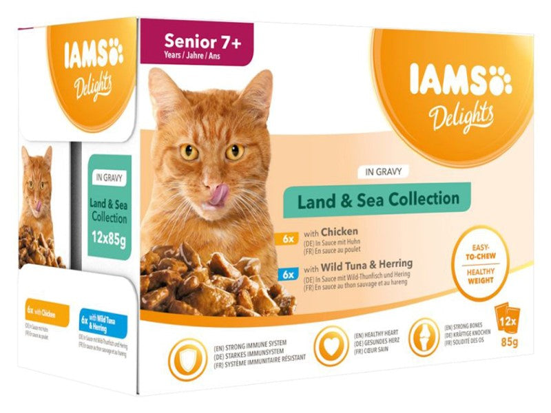 Iams Pouches Senior in Gravy 85g 12pk