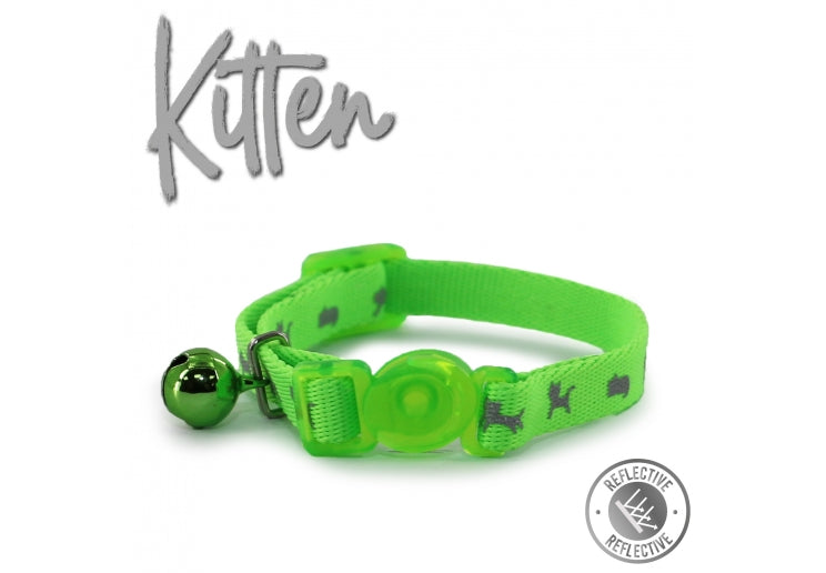 Hi-Vis Safety Kitten Collar Green