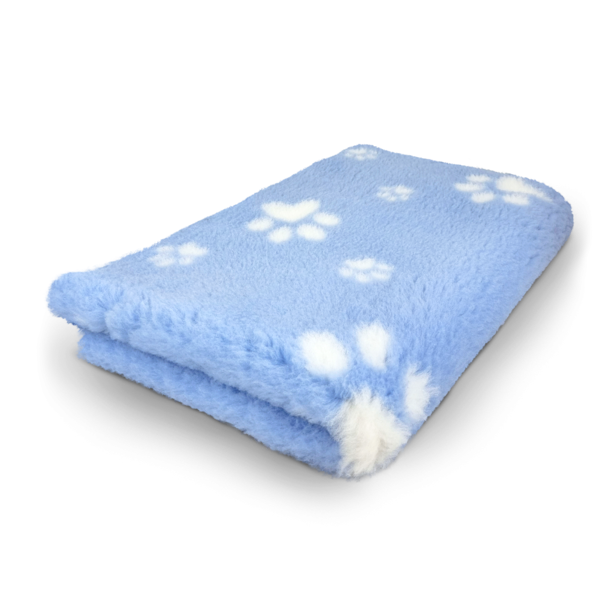 Vet Bed - Light Blue White Paws - Non Slip - 100 x 75 cm