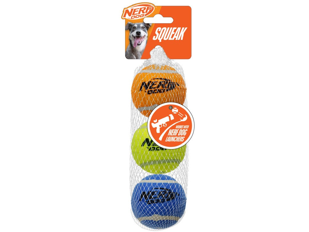 NERF SQUEAK TENNIS BALLS 2.5" 3PK