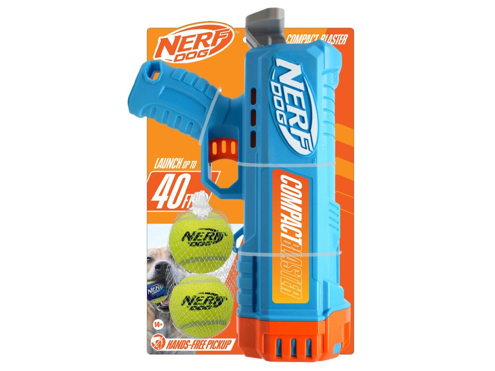 NERF COMPACT BLASTER & 2 BALLS