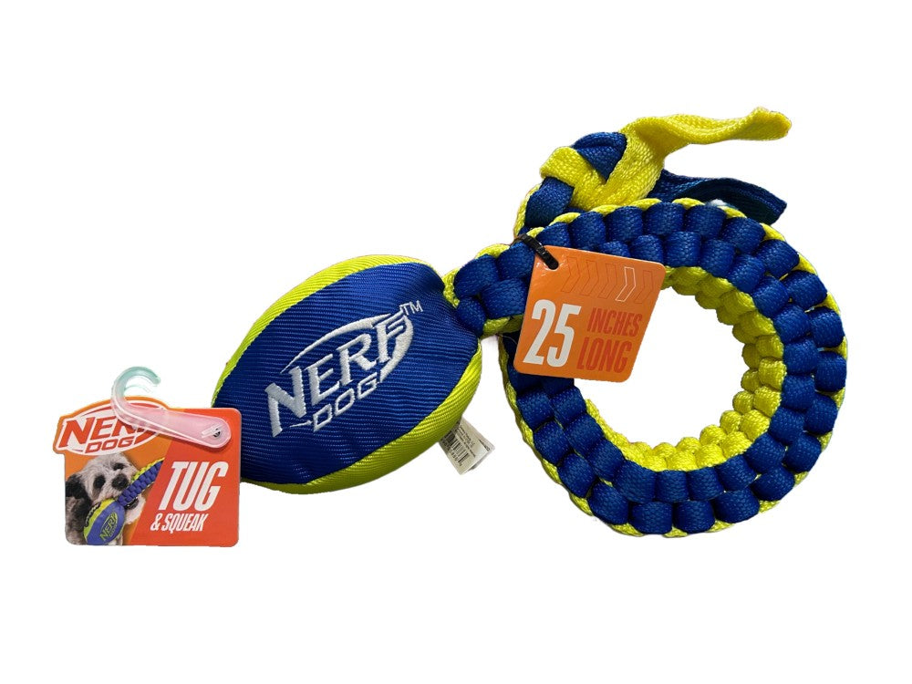 NERF NYLON SQUEAK VORTEX CHAIN TUG 25"