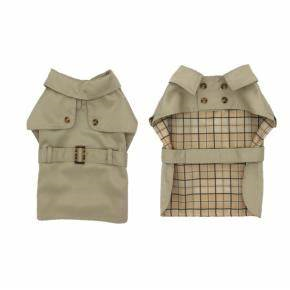 Dog Jacket Trench Coat Beige