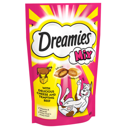 Dreamies Cat Treats With Delicious Cheese & Beef Mixed Pack 60g