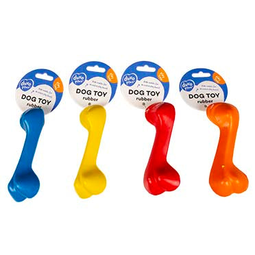 Dogtoy Rubber Dog Bone Charlie Mix 14cm mixed colors