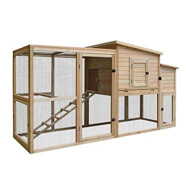 WOODLAND CHICKEN COOP RUSTIC BIG PINUS 228x83,5x123cm