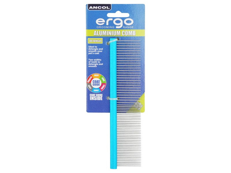 Ergo Straight Metal Comb - Medium/Coarse 7`