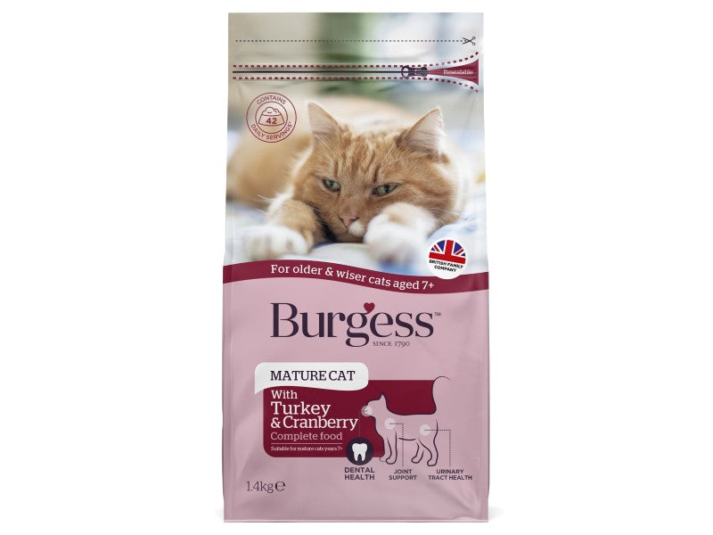 Burgess Mature Cat Turkey & Cranberry 1.4kg