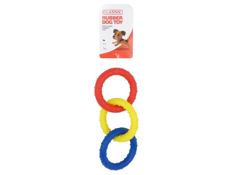 Triple Ring Rubber Tug 19cm 7.5"