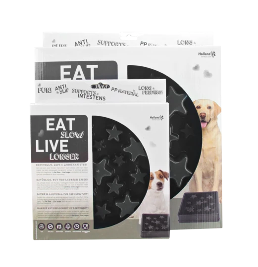 Holland Animal Care Eat Slow Feeder Small Grey Stars