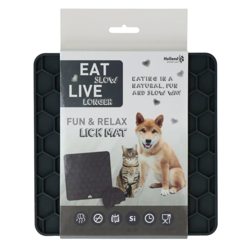 Eat Slow Live Longer Licki Mat Grey