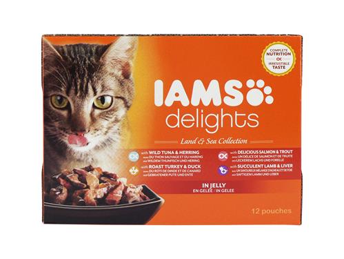 Iams Pouches Land & Sea in Jelly 85g 12pk