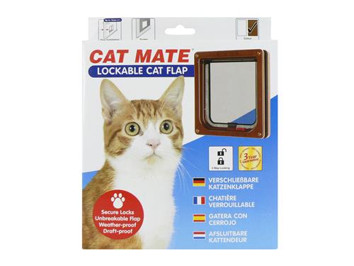 Lockable Cat Flap Brown