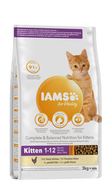 Iams Vitality Kitten Food Chicken 2kg