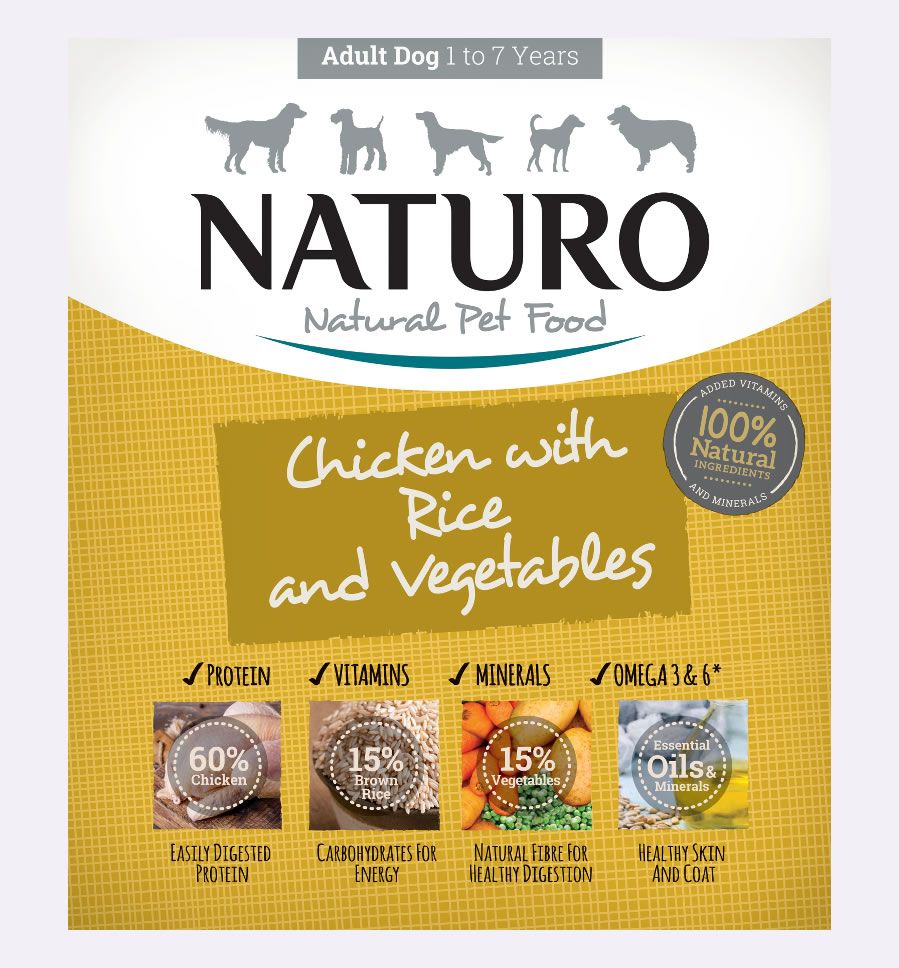Naturo Adult Chicken & Rice Wet Dog Food 400g
