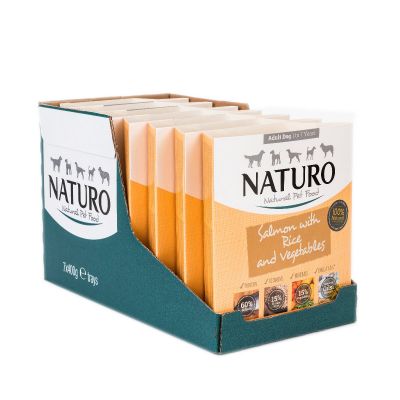 Naturo Adult Salmon & Rice Wet Dog Food 400g