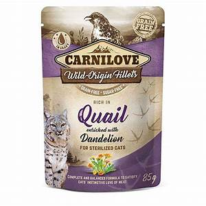 Carnilove Grain Free Food for Sterilized Cats Quail w/Dandilion 85G
