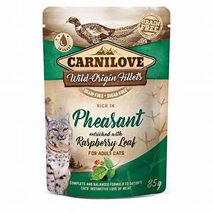 Carnilove Grain Free Wet Pouch For Cats Pheasant With Raspberry Leaves 85g