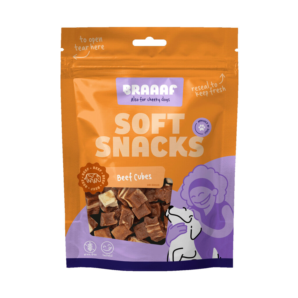 Braaaf Soft Snack Cubes - Beef & Fish