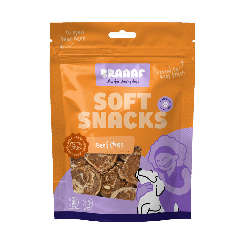 Braaaf Soft Snack Chips - Beef & Fish