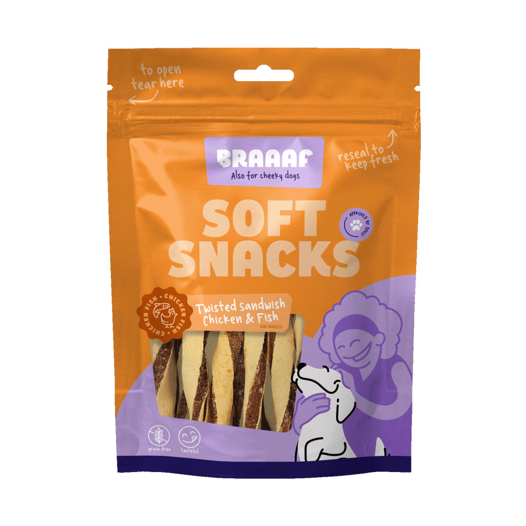 Braaaf Soft Snack Twisted Sandwich - Chicken & Fish