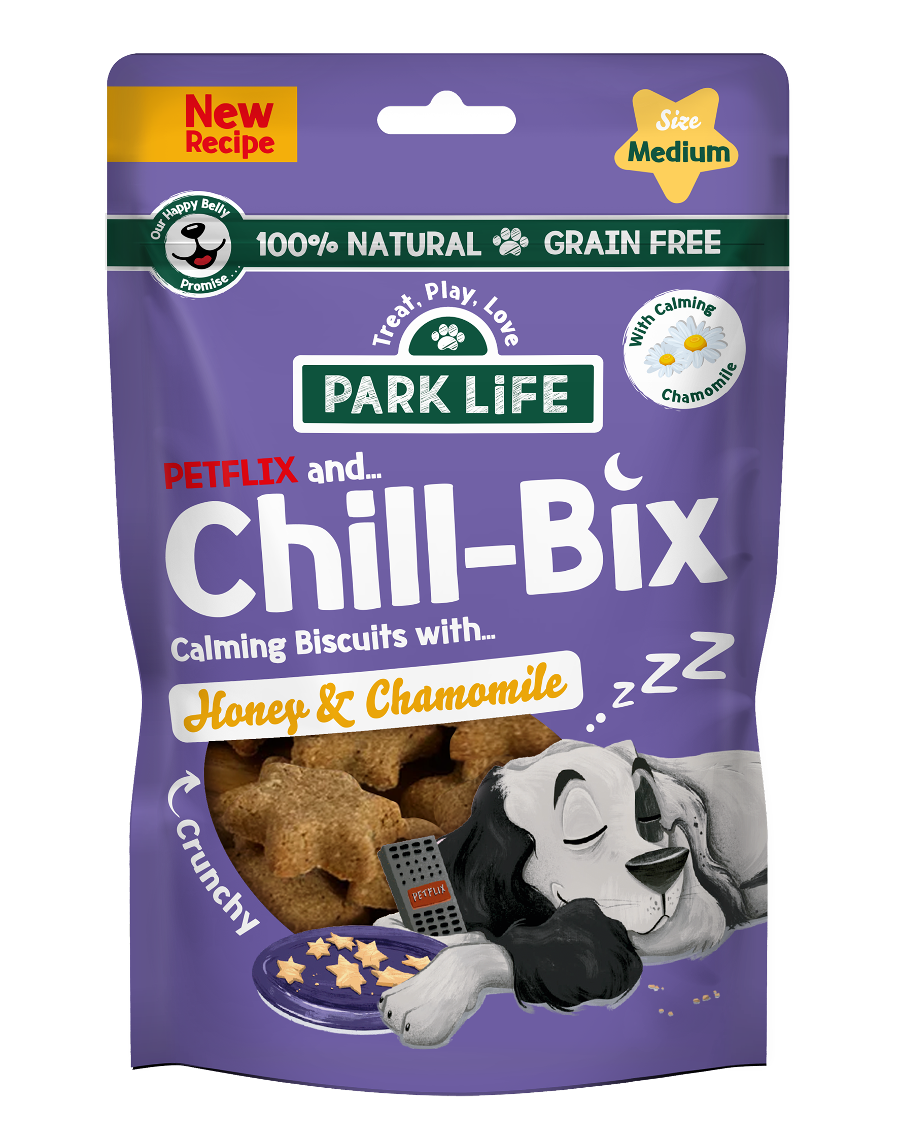 Chill Bix Calming Dog Biscuits Honey & Chamomile 100g