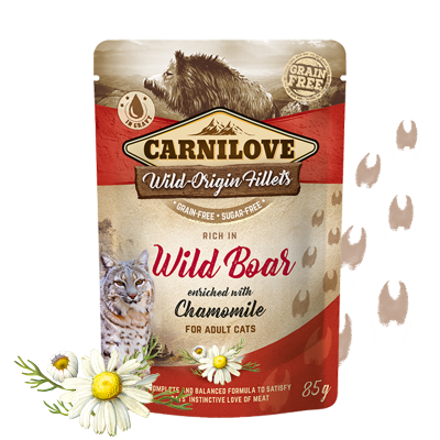 Carnilove Grain Free Wet Pouch For Cats Wild Boar With Chamomile 85g
