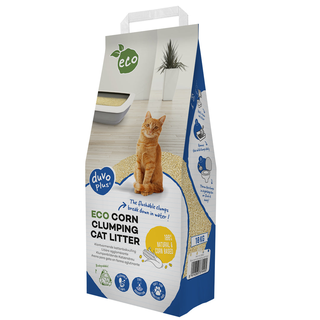 Duvo + ECO corn clumping cat litter 10kg
