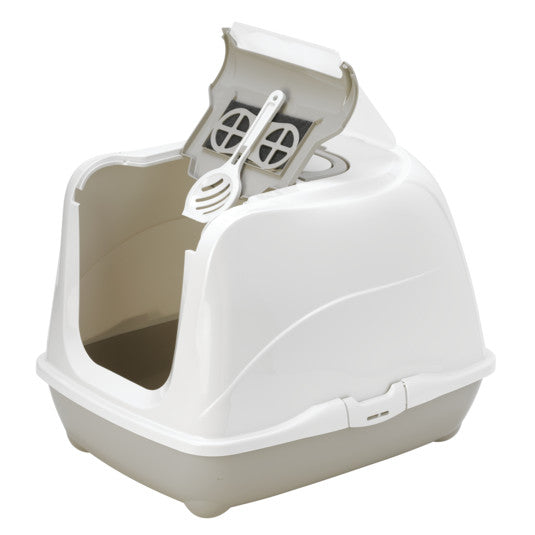 Flip Cat Jumbo Hooded Litter Tray 57cm Grey