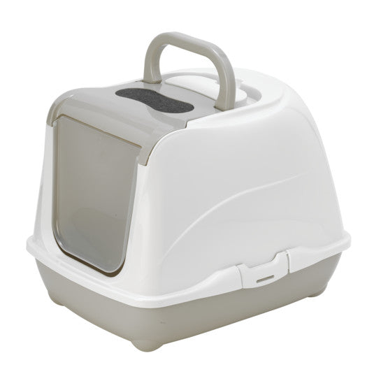 Flip Cat Large Hooded Litter Tray 50cm Grey