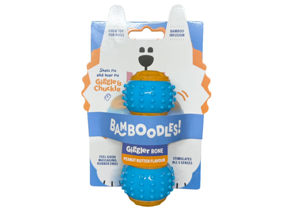 BAMBOODLES GIGGLE DUMBELL PEANUT BUTTER