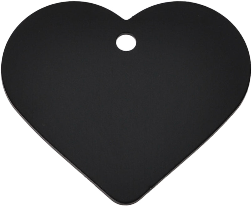 ID Tag Large Heart Black