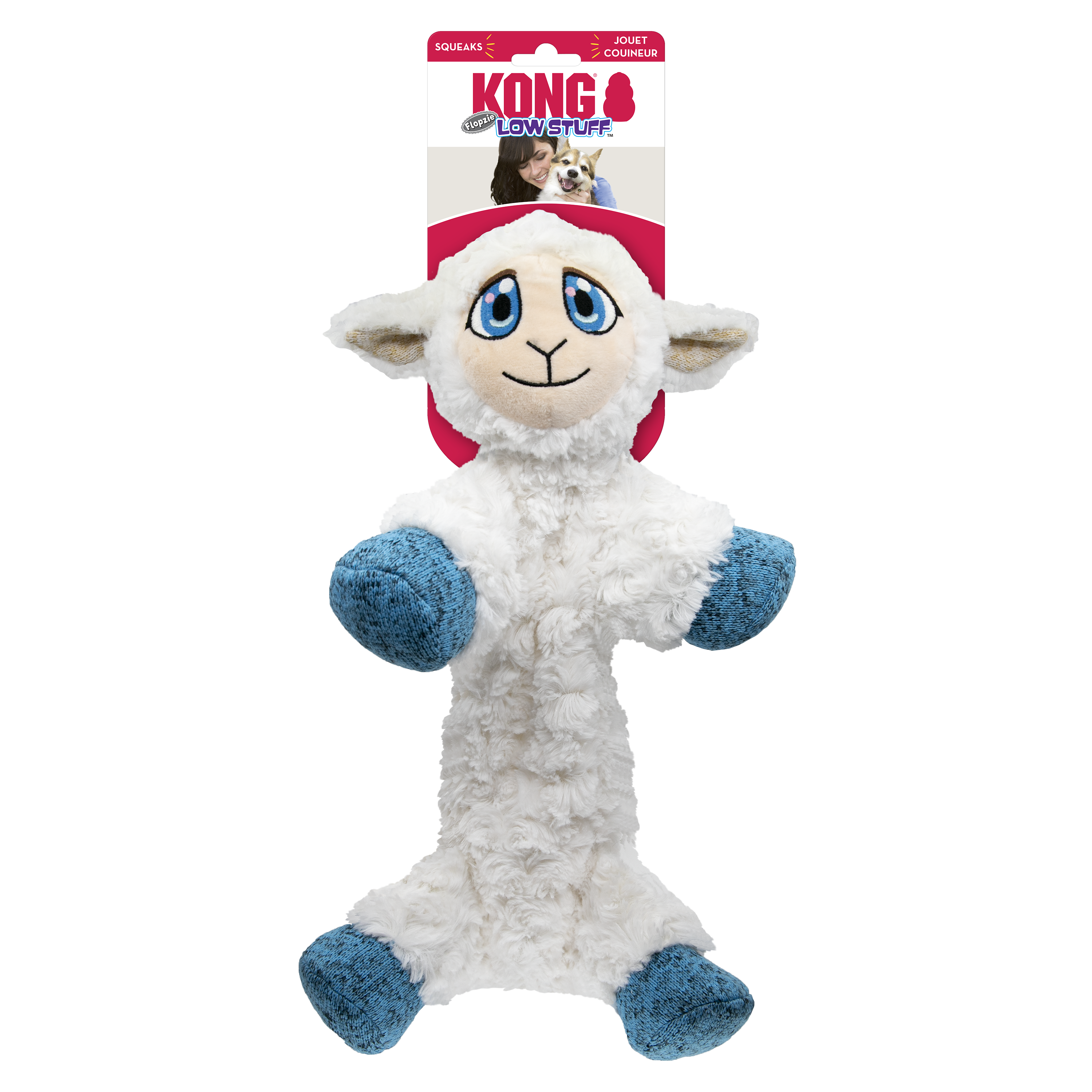 KONG Low Stuff Flopzie Lamb Medium Dog Toy