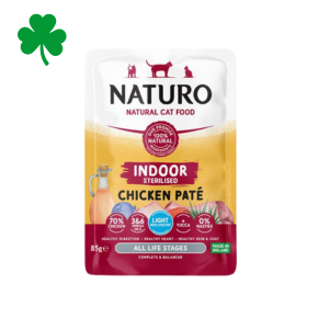 Naturo Grain Free Adult Indoor Sterilised Wet Cat Food Pouch Chicken Pate 85g