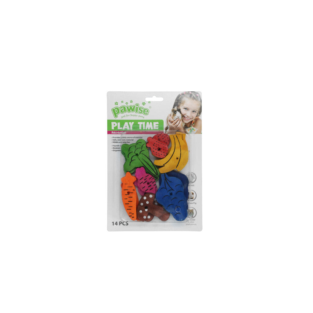 Small Pet Play Toy-fruit/veggie Mix 14pk