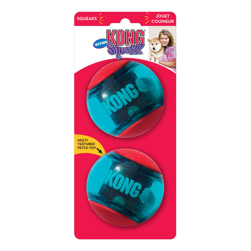 Kong Squeezz Action Ball Red Large x 2