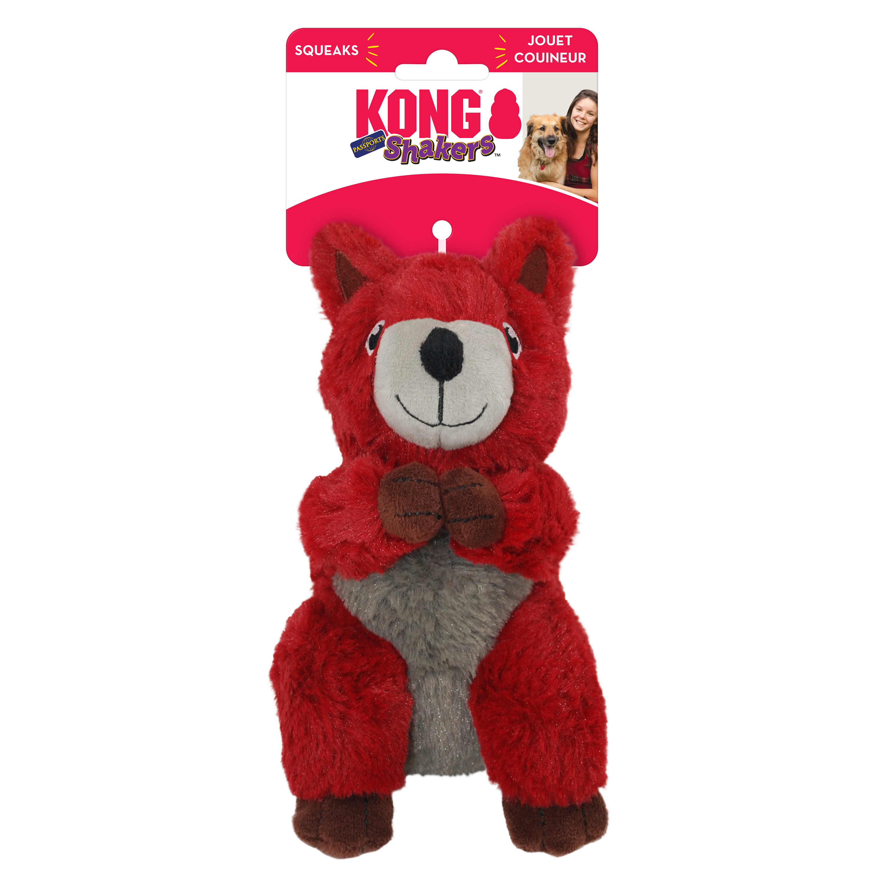 KONG Shakers Squirrel Medium Dog Toy