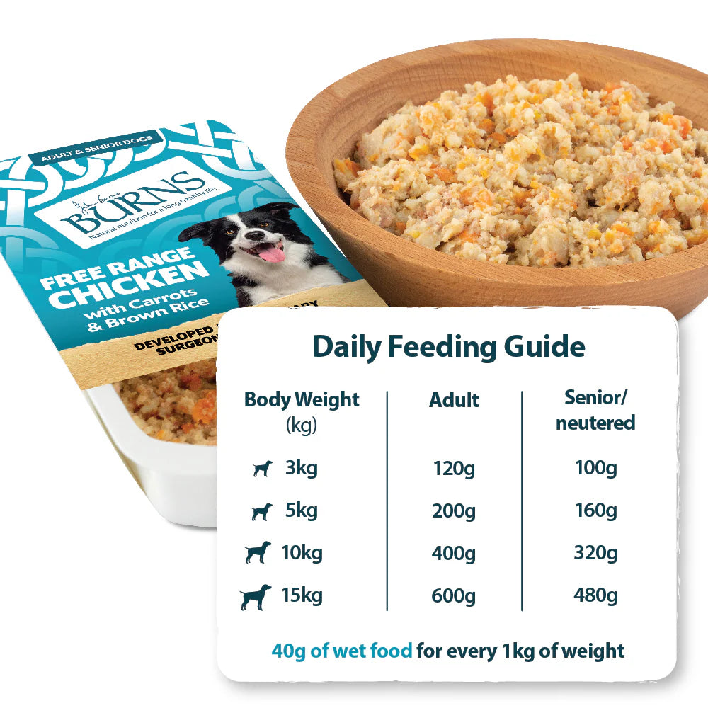 Burns Free Range Chicken with Carrots & Brown Rice Wet Dog Food 395g