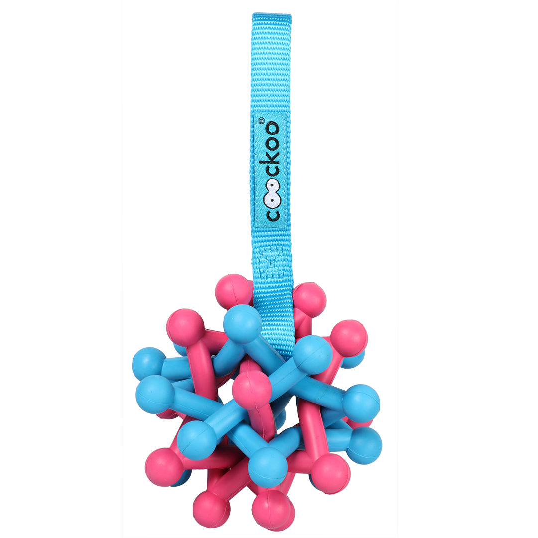 Coockoo Zane Woven Rubber Ball Dog Toy - Blue & Green
