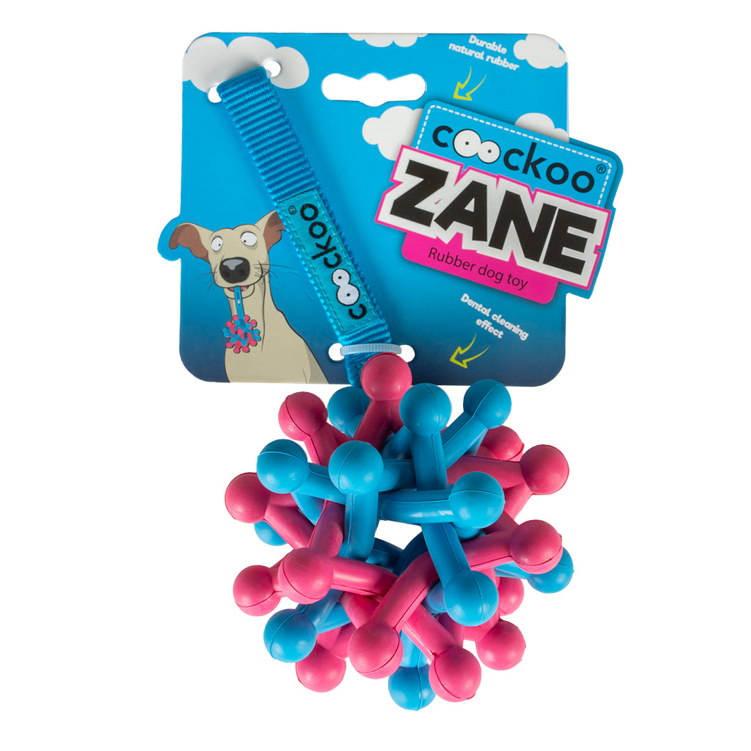 Coockoo Zane Woven Rubber Ball Dog Toy - Blue & Green