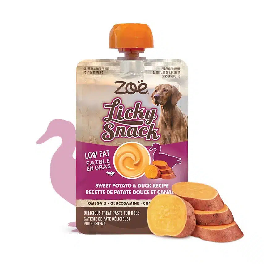 ZOE LICKY SNACK, SW POTATO & DUCK 85G