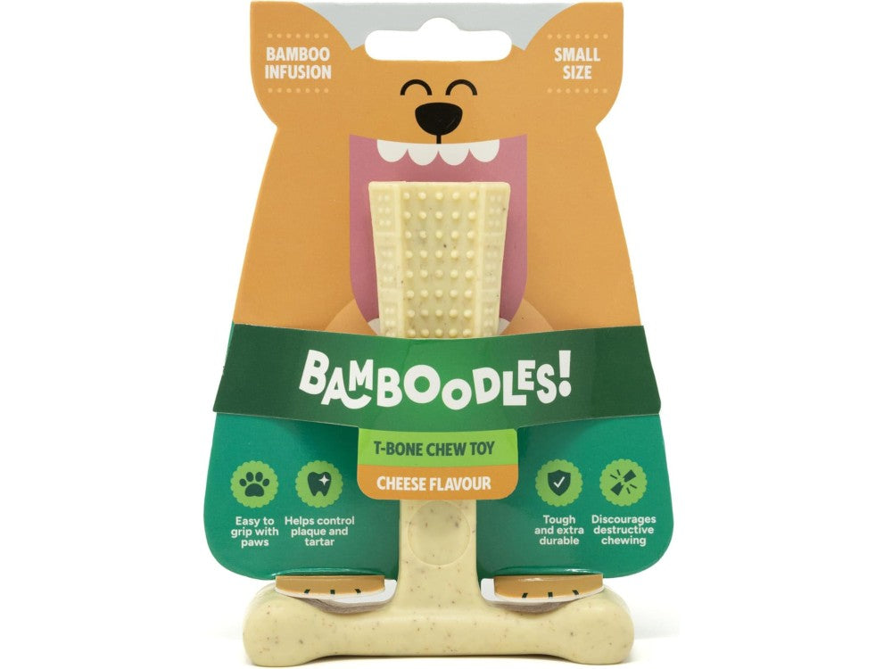 BAMBOODLES T-BONE CHEW SMALL CHEESE 4`