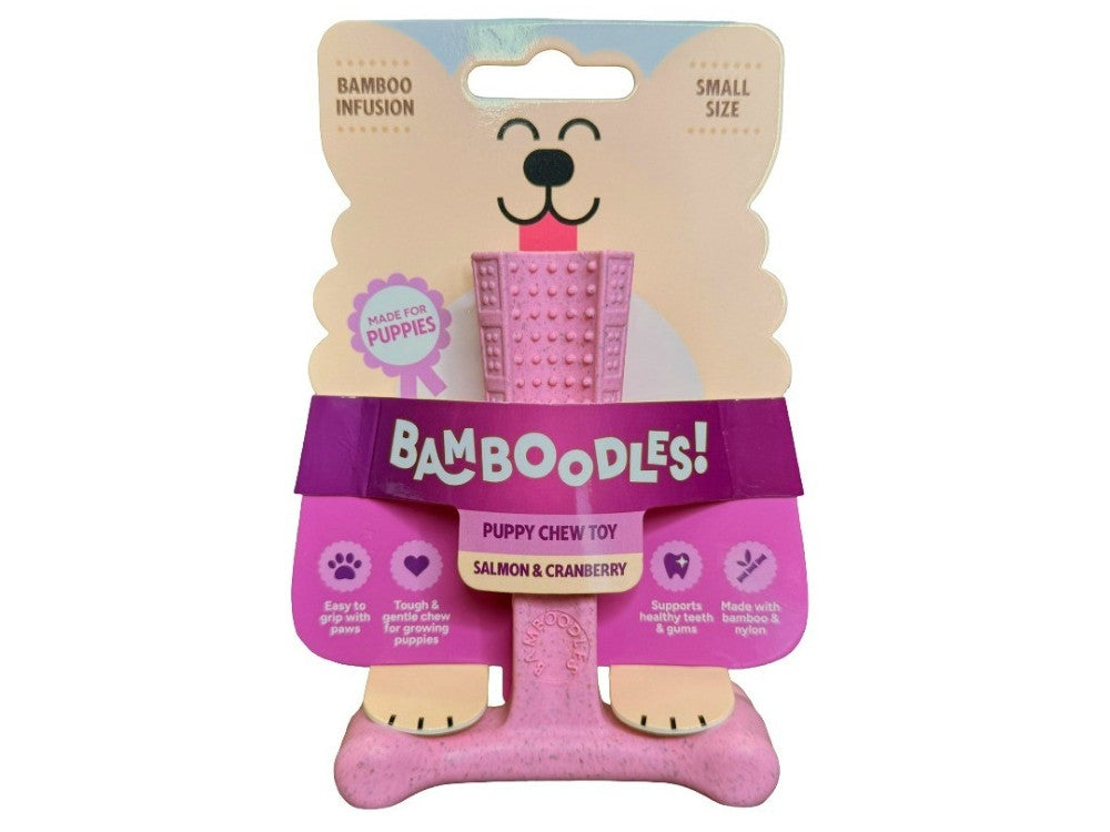 BAMBOODLES T-BONE PUPPY SALMON & CRANBERRY 4"