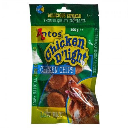 Antos Chicken D'light Chips 100g - High-Protein Training Treats