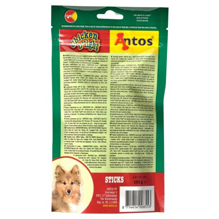 Antos Chicken D'light Sticks 100g - High-Protein Training Treats